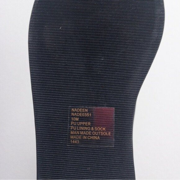 NWT Steve Madden Nadeen Platform Sandal 10 Black Faux Leather Flatform Strappy - Picture 6 of 8